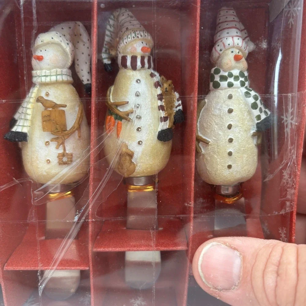 Noble Excellence Snowman Cheese Spreaders Set of 4 Multicolor New Holiday Decor